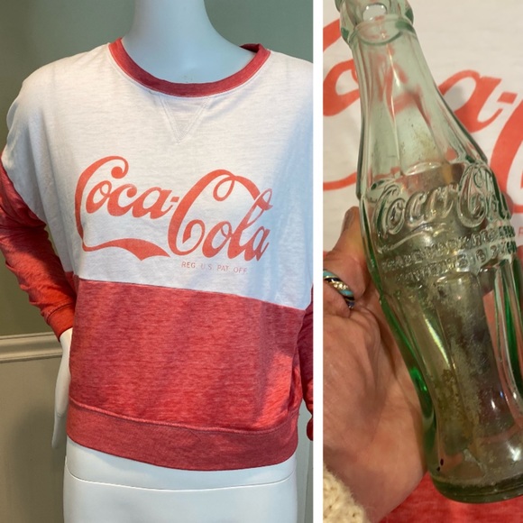 Coca Cola Tops - Coca Cola Long Sleeve Cropped T, 1954 Coke Bottle!
